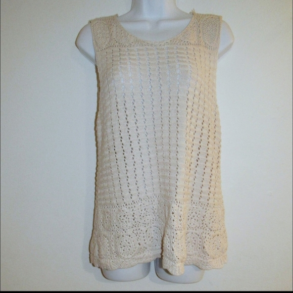 🌺 Style&Co Petite Crochet Knit Sweater Tank Top - Picture 3 of 6